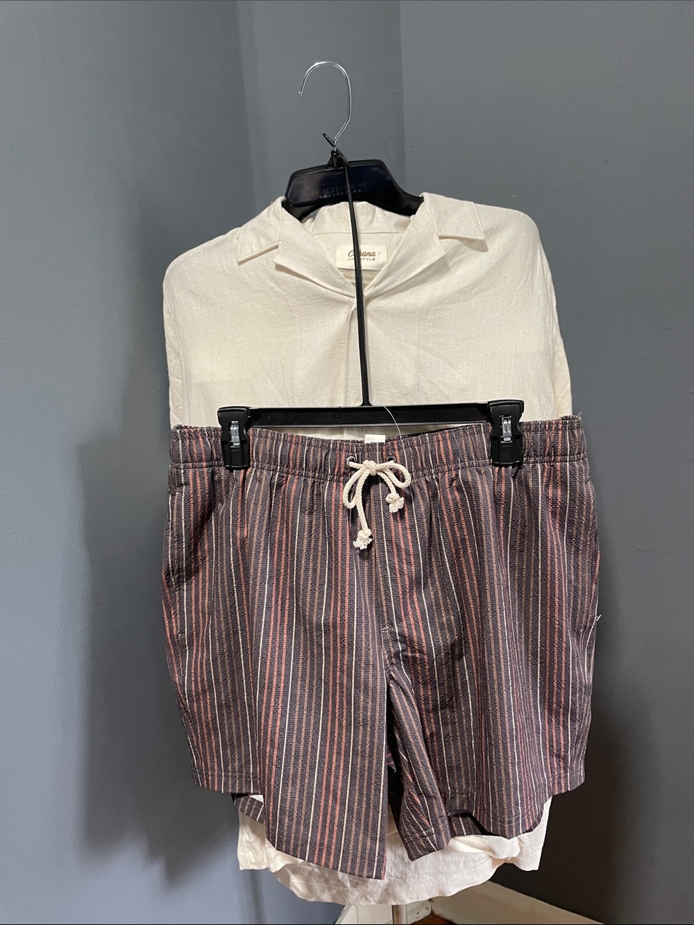 Beach House Men's Striped Drawstring Shirt and Shorts Size-Large NWT